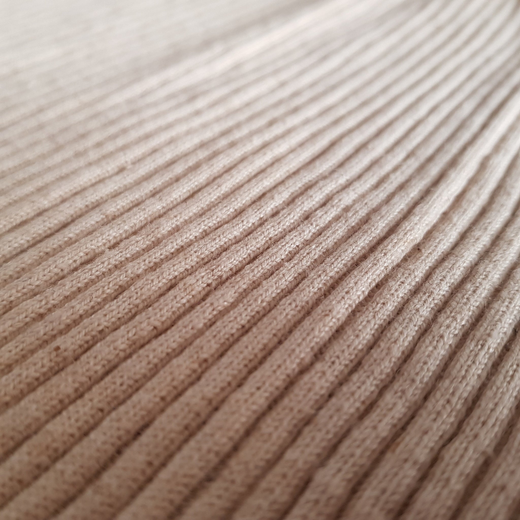 Handwoven Rib Knit Fabric in Hemp/Cotton, Natural