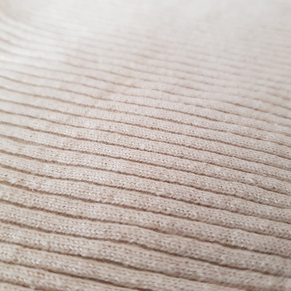 Handwoven Rib Knit Fabric in Hemp/Cotton, Natural