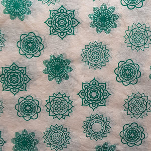 Green Mandala Print on Hemp Tissue Paper