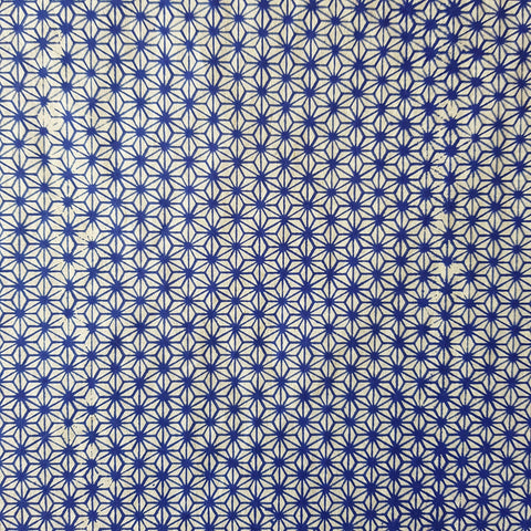 Sea Blue Hemp Motif Print on Lokta Paper, Tree Free & Sustainable