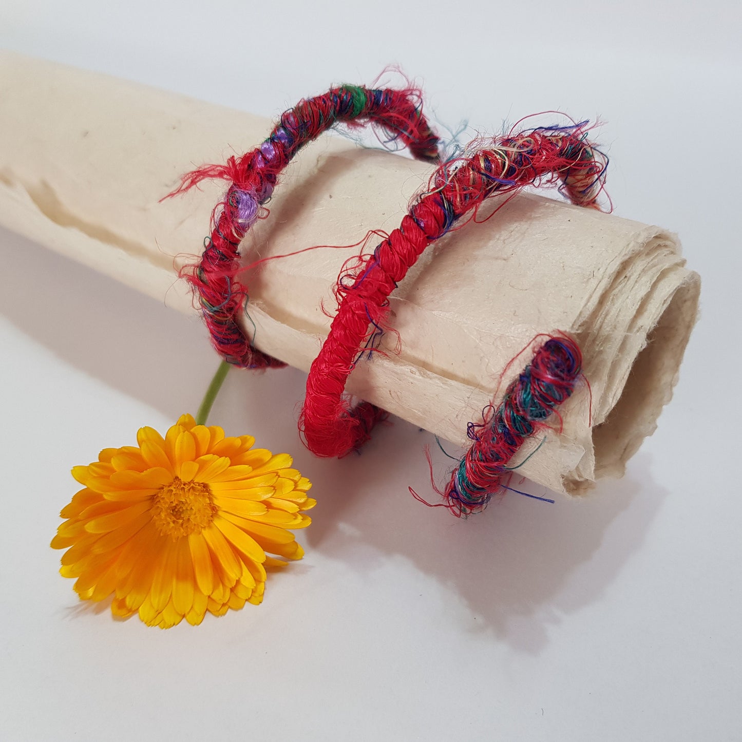Colourful Recycled Sari Silk Wires