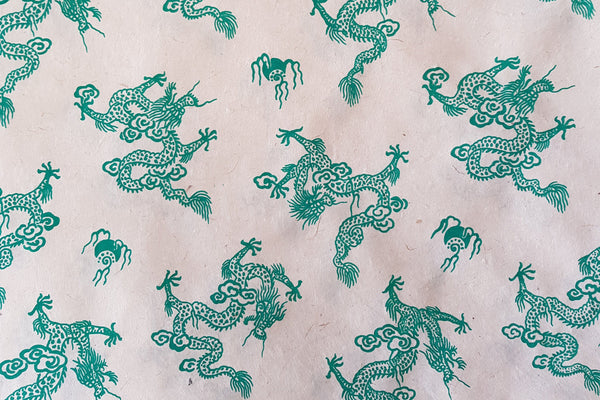 Green Dragons Print on Hemp Paper, Tree Free & Sustainable