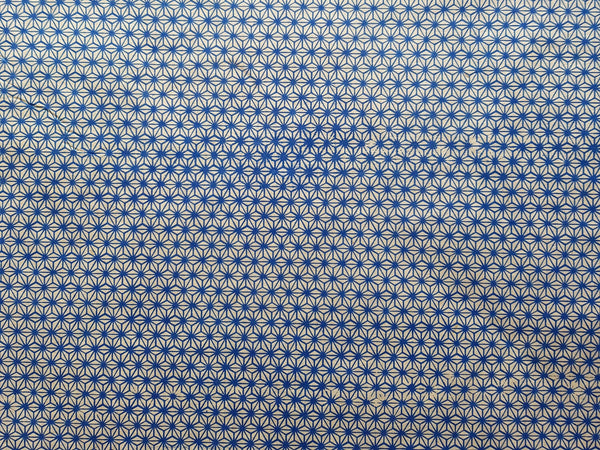 Sea Blue Hemp Motif Print on Lokta Paper, Tree Free & Sustainable