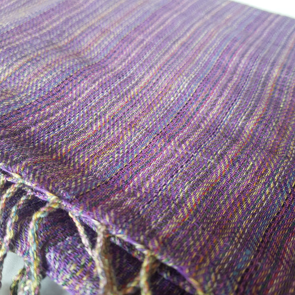 Hemp Scarf, Zig Zag Weave, Plum Purple