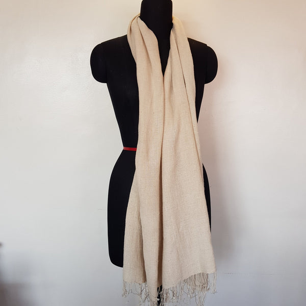 Natural Hemp & Organic Cotton Scarf, Small Diamonds (Large)