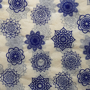 Blue Mandala Print on Hemp Tissue Paper