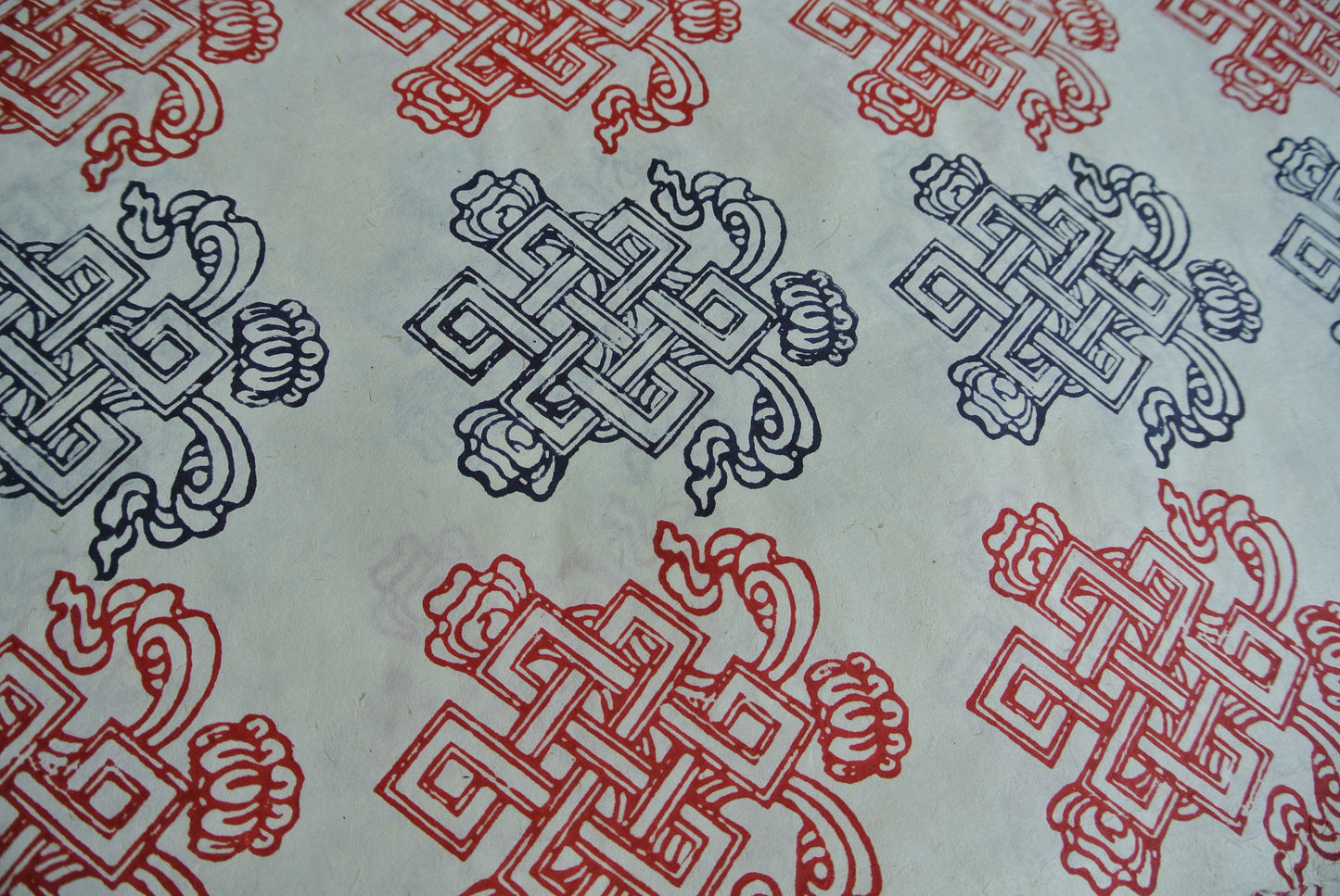 Infinite Knot Block Printed on Lokta Paper, Handmade, Tree Free & Sustainable