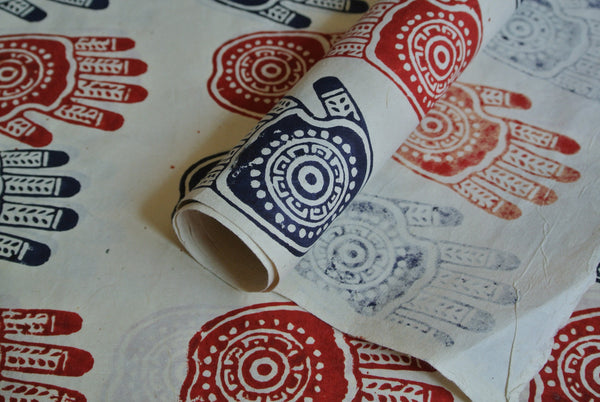 Print Hand Block Printed on Lokta Paper, Handmade, Tree Free & Sustainable