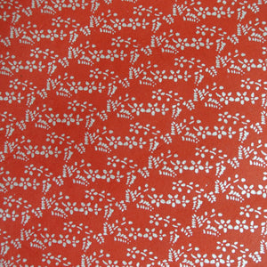 Red Sweet Floral Print on Lokta Paper, Tree Free & Sustainable
