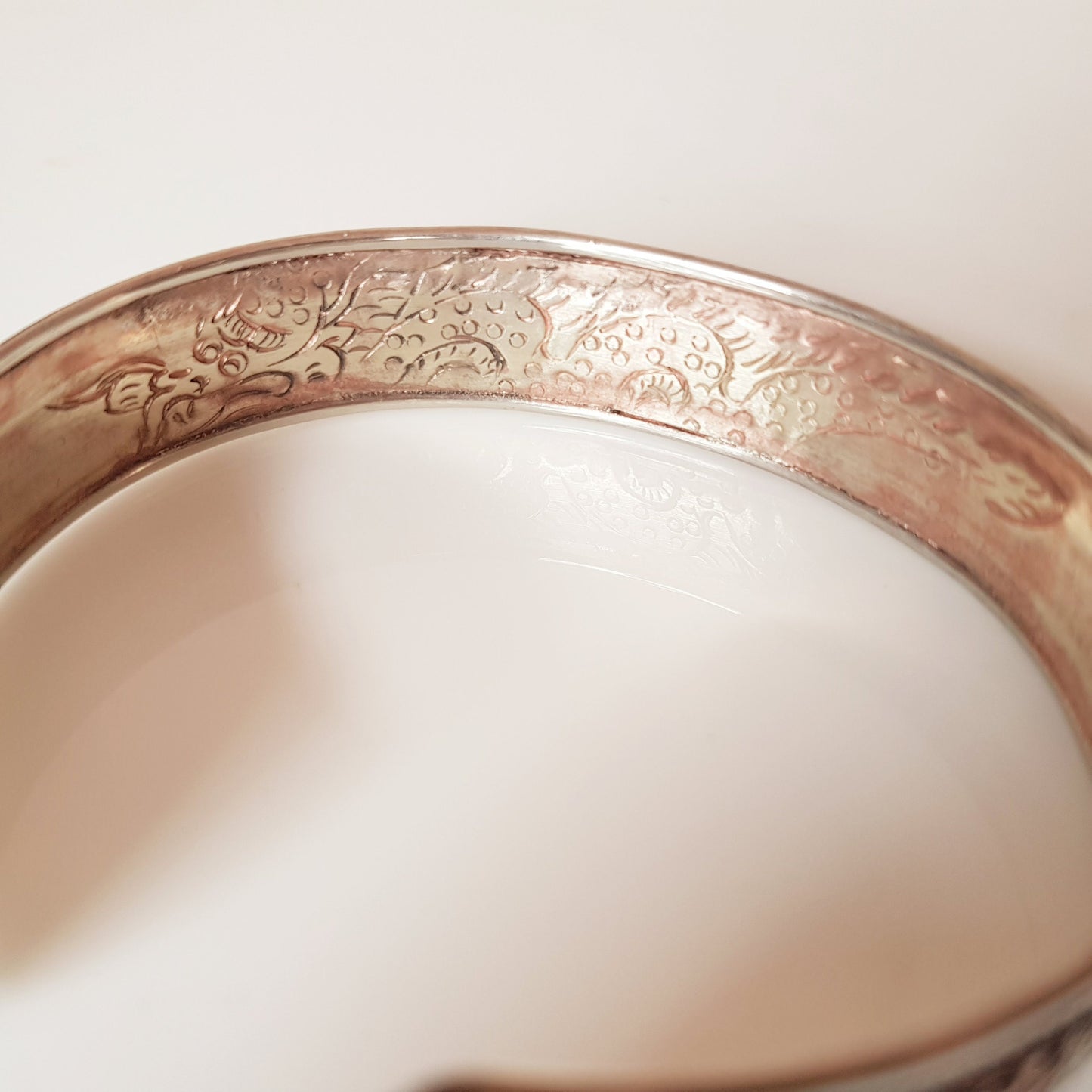 Handmade Tri-Metal Bracelet, Floral String Pattern