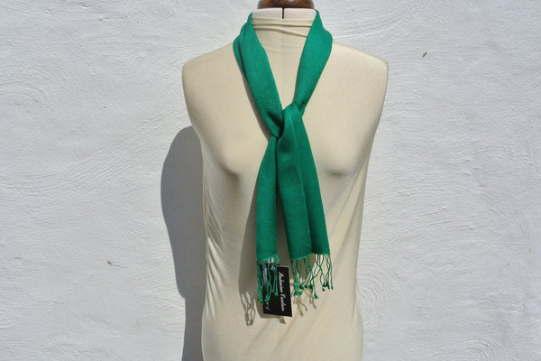 Vintage Pashmina Cashmere & Silk Scarf, Small Green