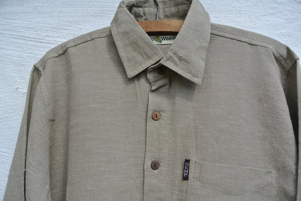 Hemp and Organic Cotton Men's Shirt in Sand Dollar