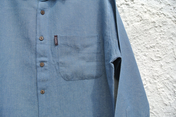 Men's Blue Hemp Shirt - Everyday Wear