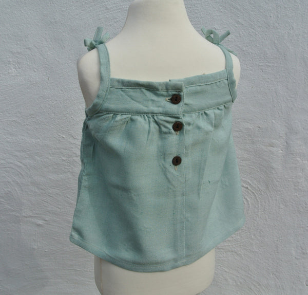 Toddler's Bamboo Top and Shorts; Duck Egg Blue or Pastel Orange