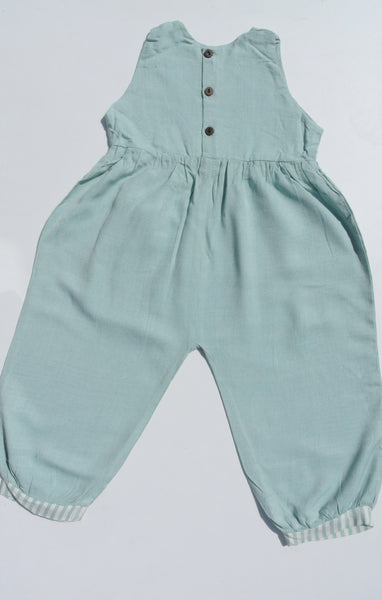 Toddler's Bamboo Romper. Duck Egg Blue. 24-36 months