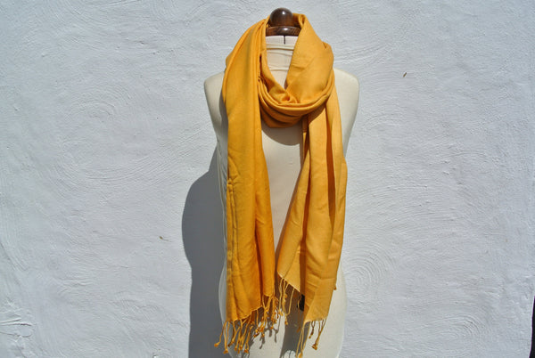Vintage Pashmina Shawl, Shaded yellow