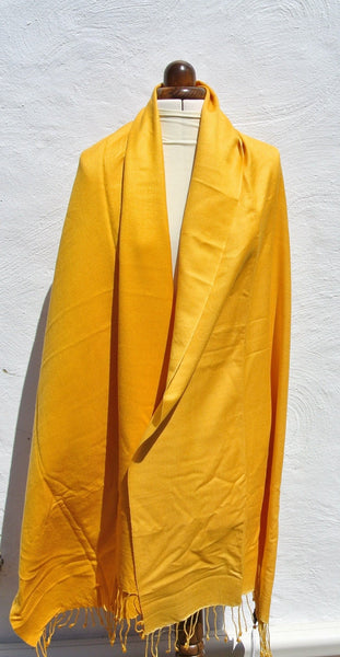 Vintage Pashmina Shawl, Shaded yellow