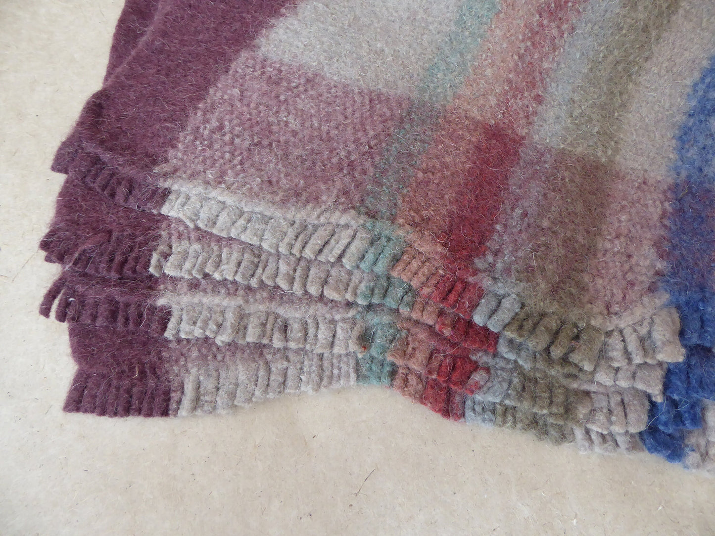 Boiled Wool 'Radhi' Rug, Large, Blue Check