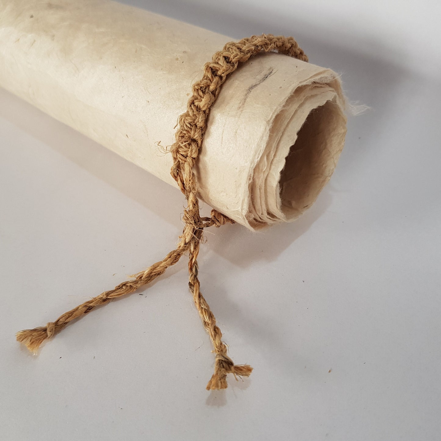 Handmade Braided Hemp Bracelet; Pack of Two, Natural and Yellow.