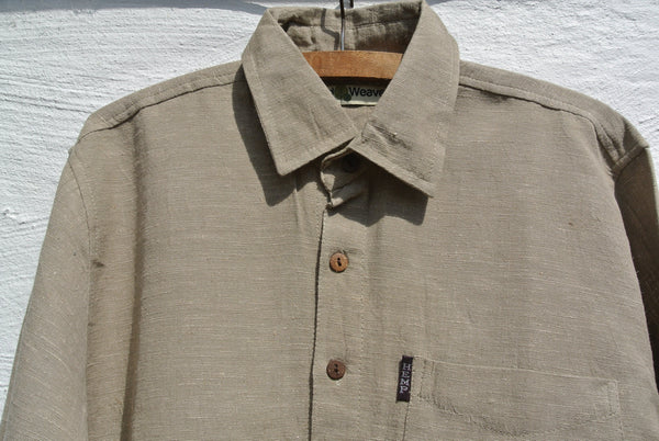 Hemp and Organic Cotton Men's Shirt in Sand Dollar - Everday Wear