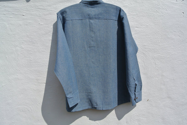 Men's Blue Hemp Shirt - Everyday Wear