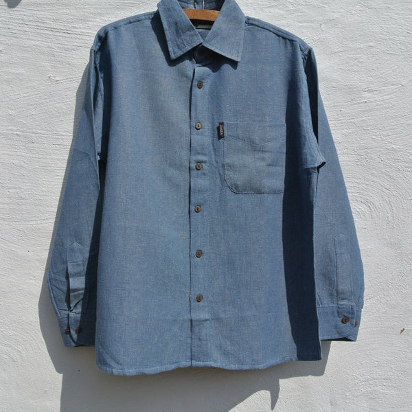 Men's Blue Hemp Shirt