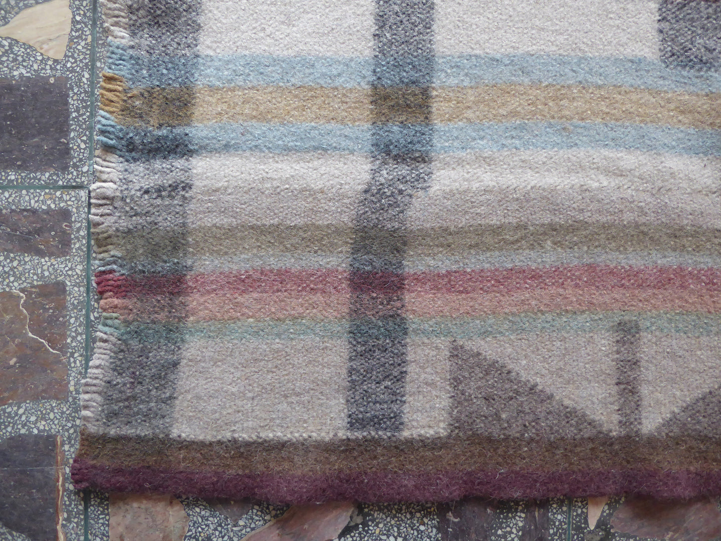 Boiled Wool 'Radhi' Rug, Large, Mismatched Diamond