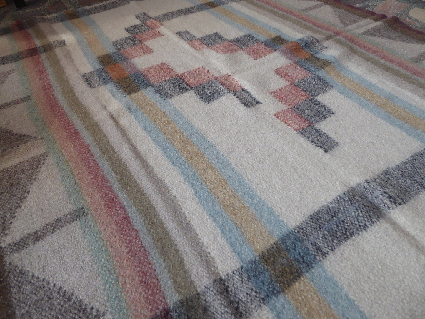 Boiled Wool 'Radhi' Rug, Large, Mismatched Diamond