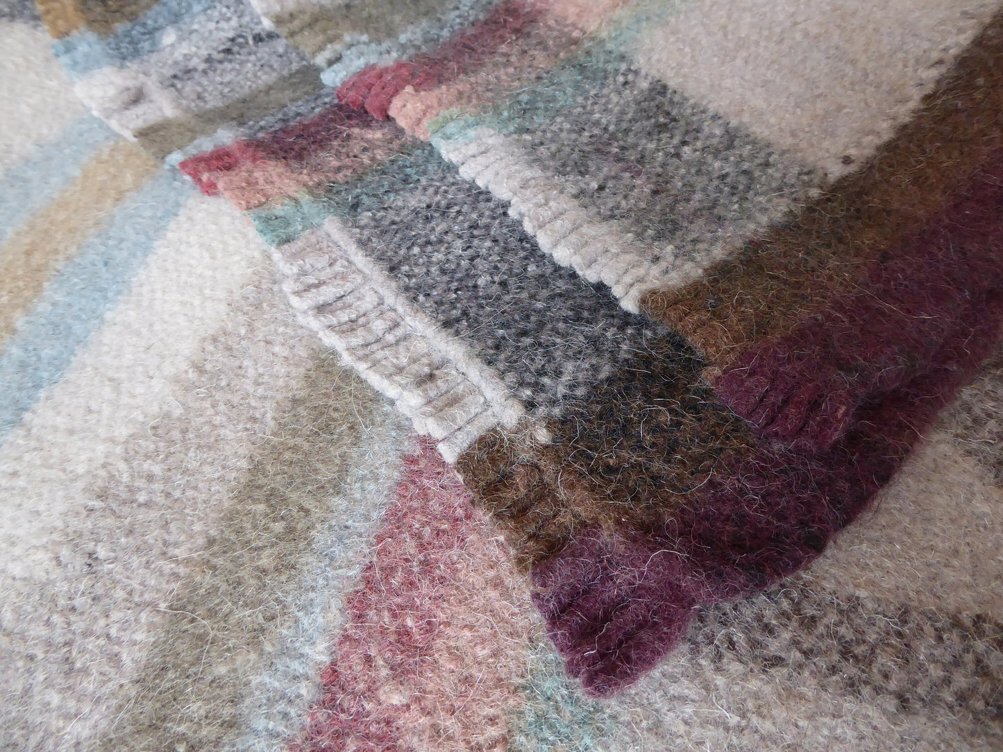 Boiled Wool 'Radhi' Rug, Large, Mismatched Diamond