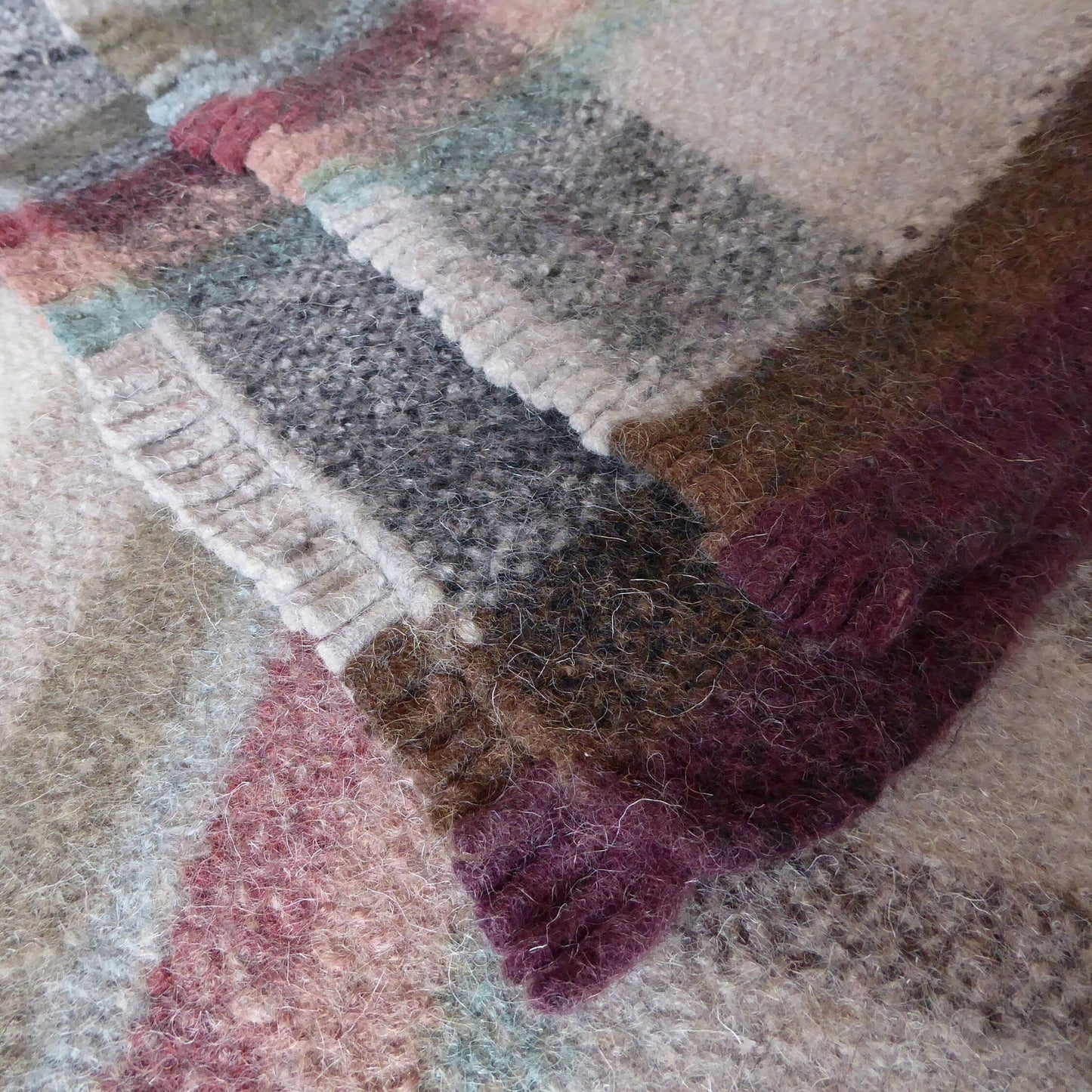 Boiled Wool 'Radhi' Rug, Large, Mismatched Diamond