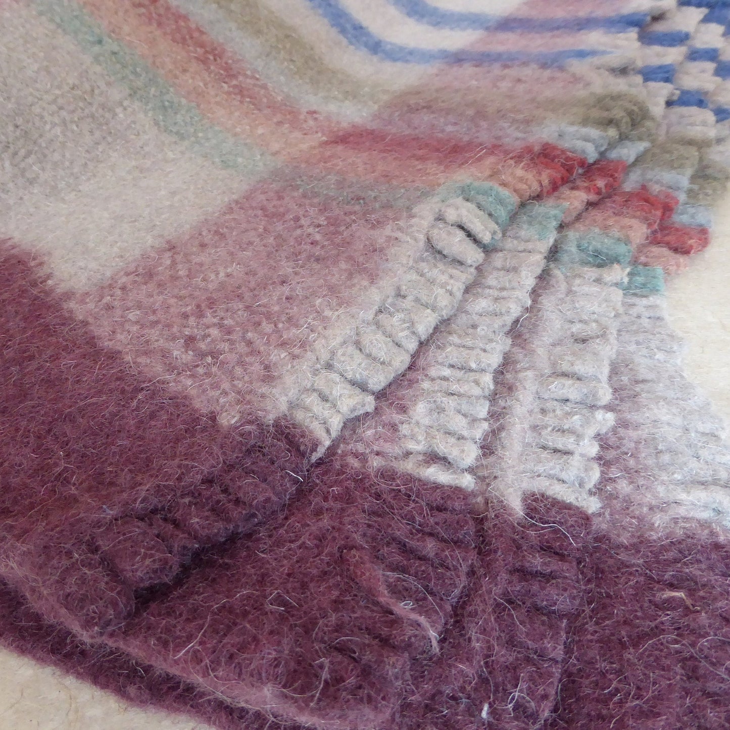 Boiled Wool 'Radhi' Rug, Large, Blue Check