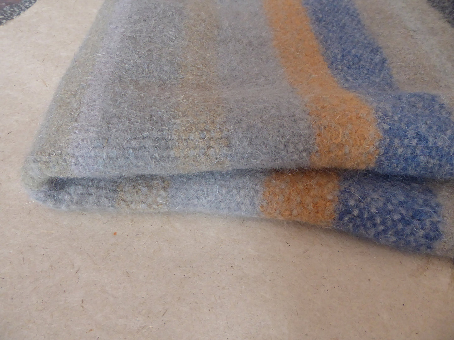 Boiled Wool 'Radhi' Rug, Medium, Multi Coloured Stripes