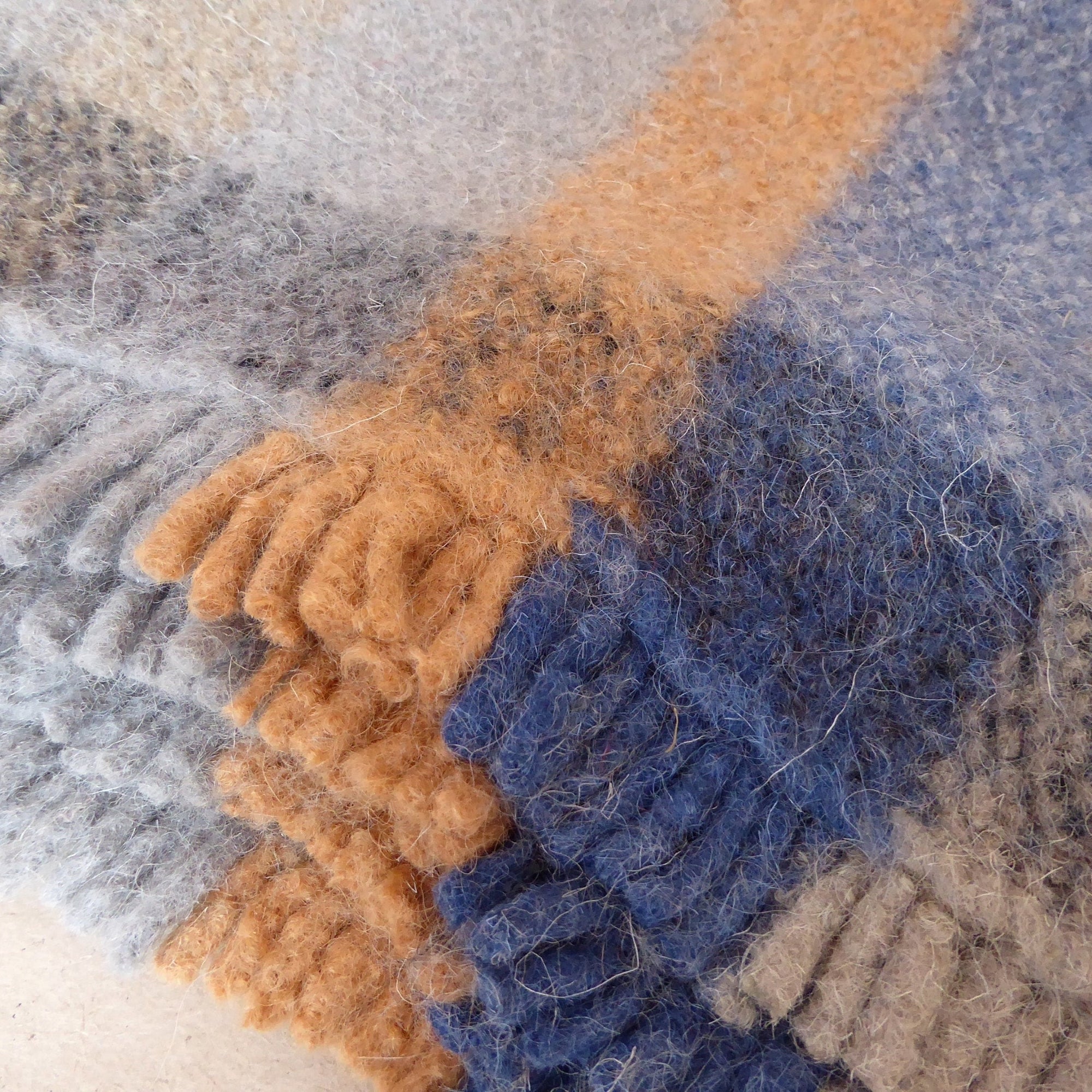 Boiled Wool 'Radhi' Rug, Medium, Multi Coloured Stripes