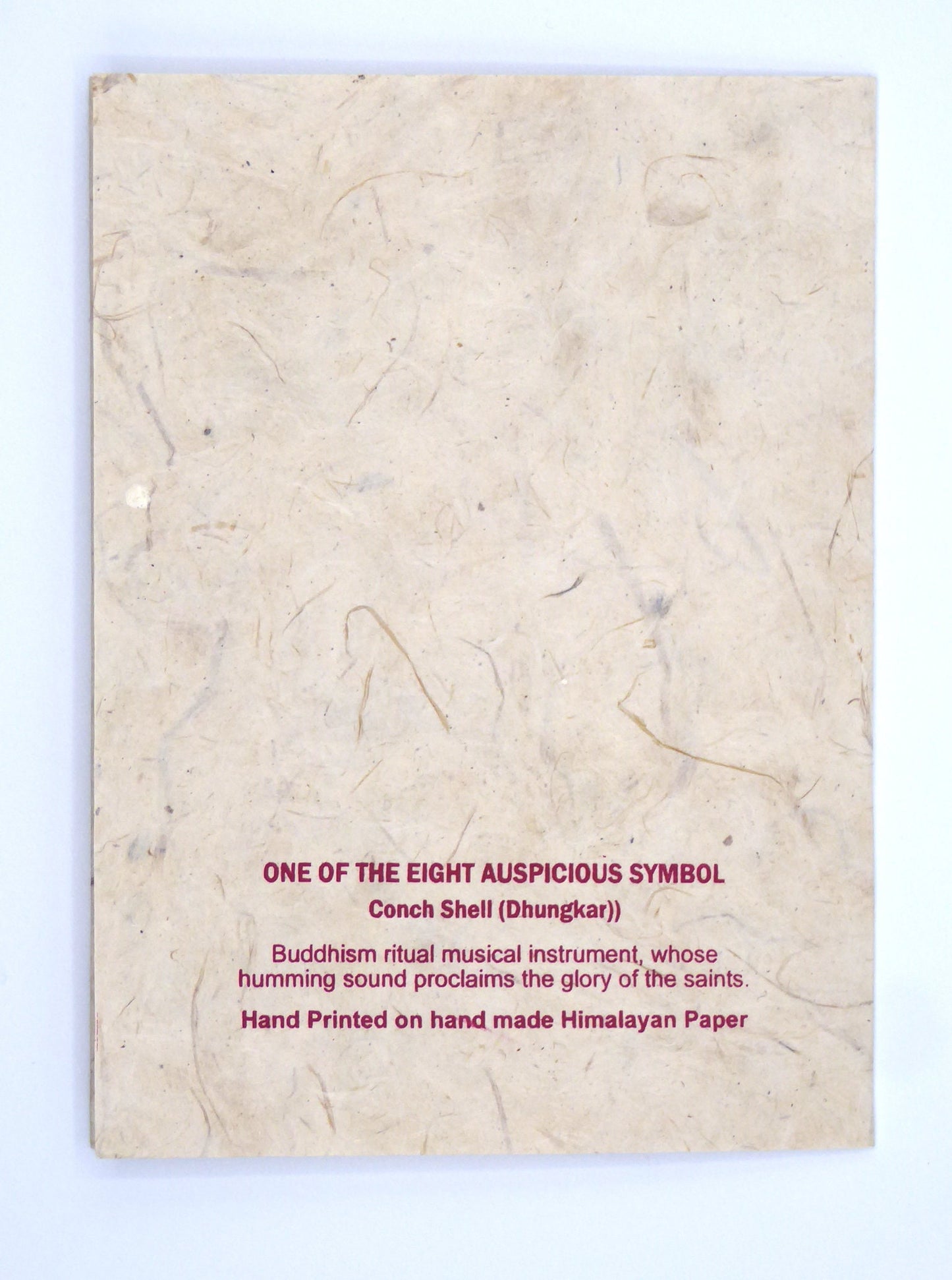 Handmade Lokta Card, The Conch, Infinity Knot & Chakras