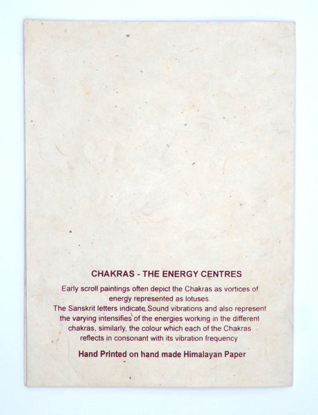 Handmade Lokta Card, The Conch, Infinity Knot & Chakras