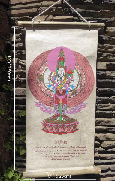 Tibetan Buddhism Wall Hanging, Thousand Armed Avalakiteswara
