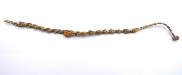 Natural Hemp Rudraksha (Elaeocarpus) Bracelet