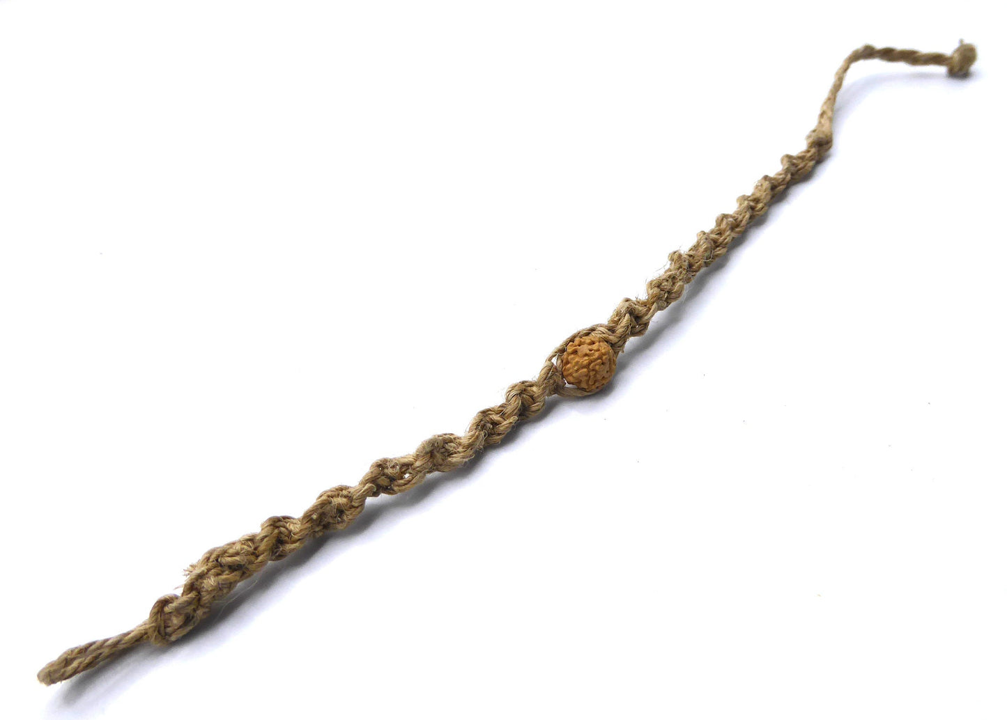 Natural Hemp Rudraksha (Elaeocarpus) Bracelet