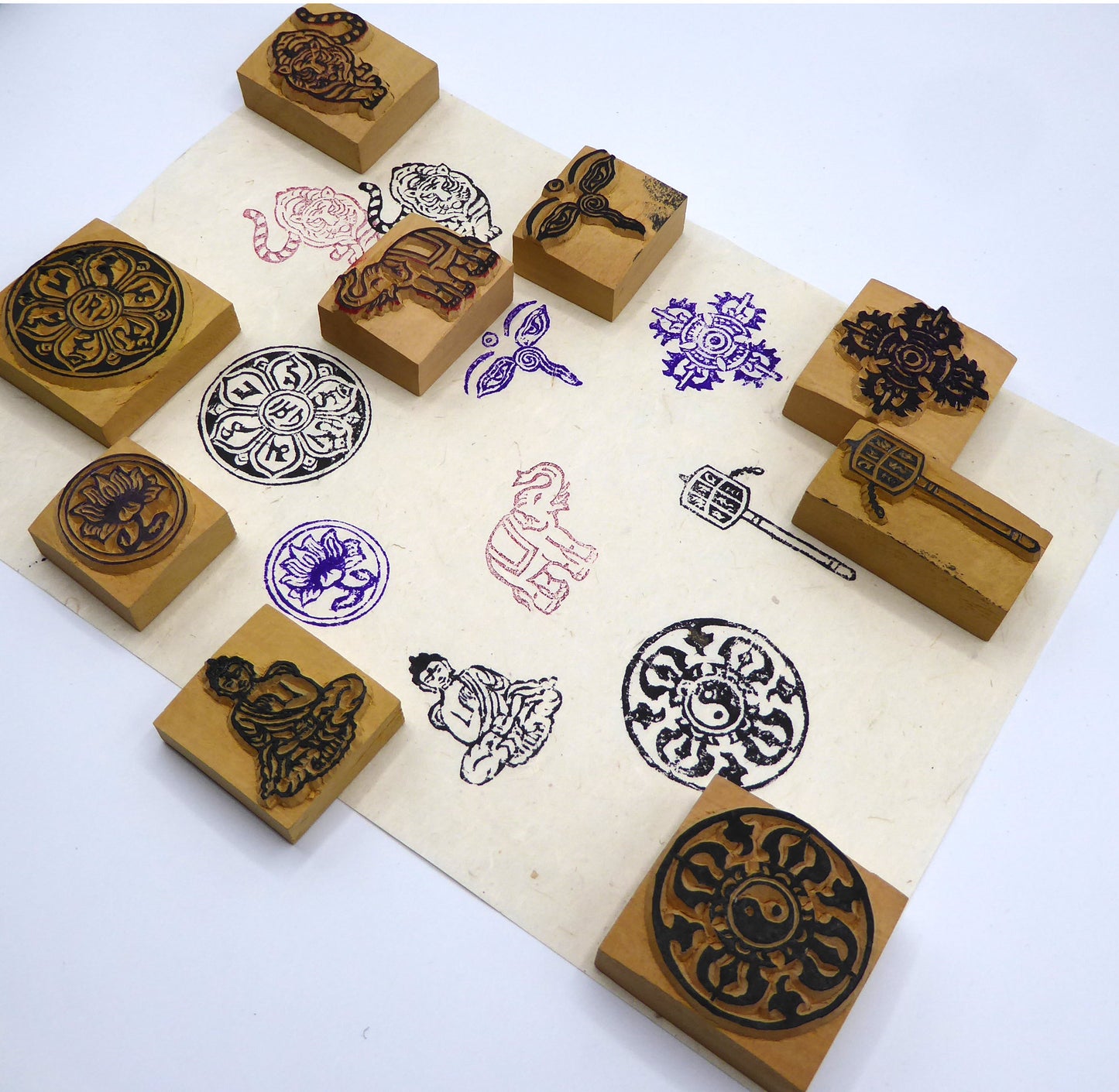Prayer Wheel Wooden Stamp