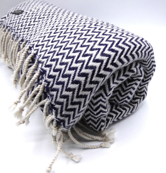 Cashmere blanket, Black and White Chevrons