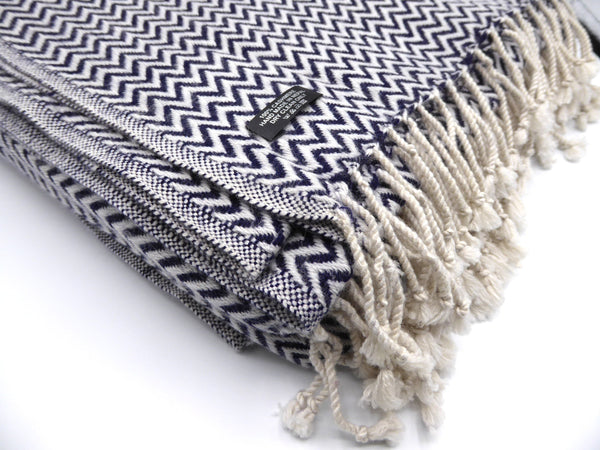 Cashmere blanket, Black and White Chevrons