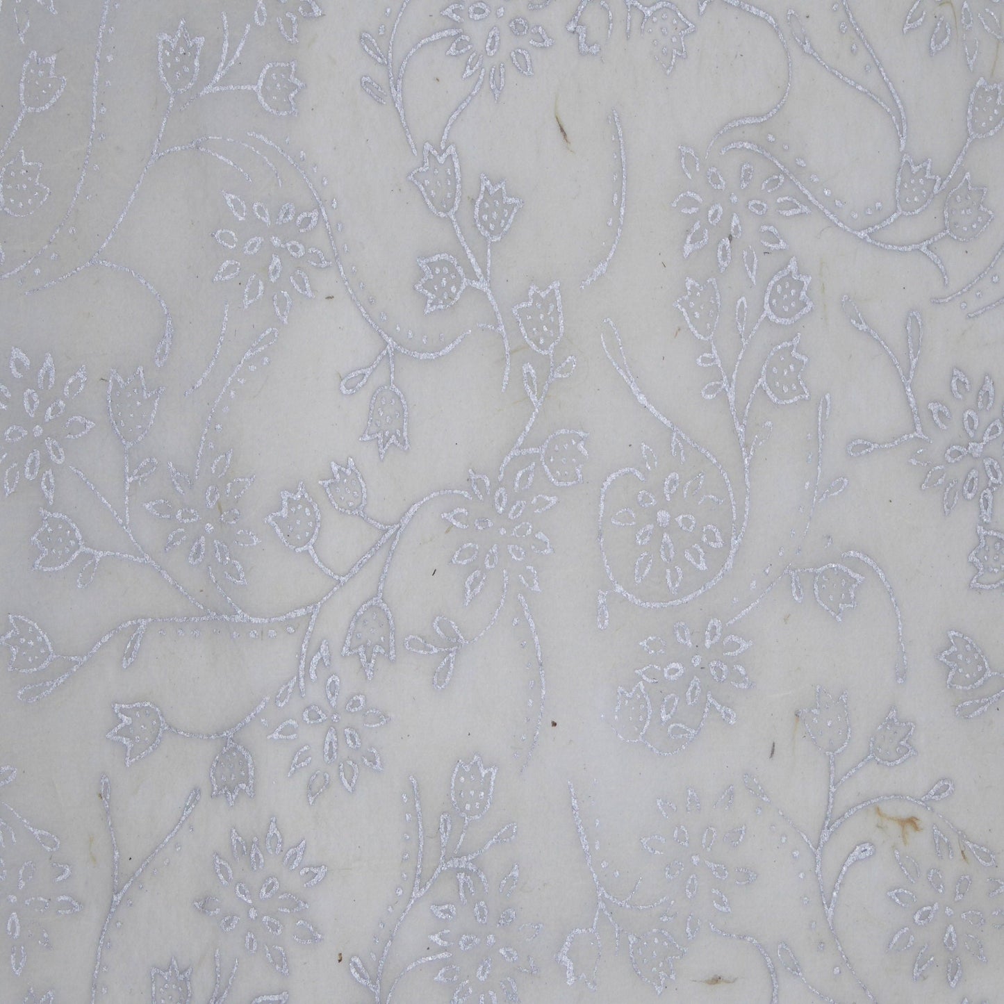 Silver Floral print on Hemp Tissue Paper