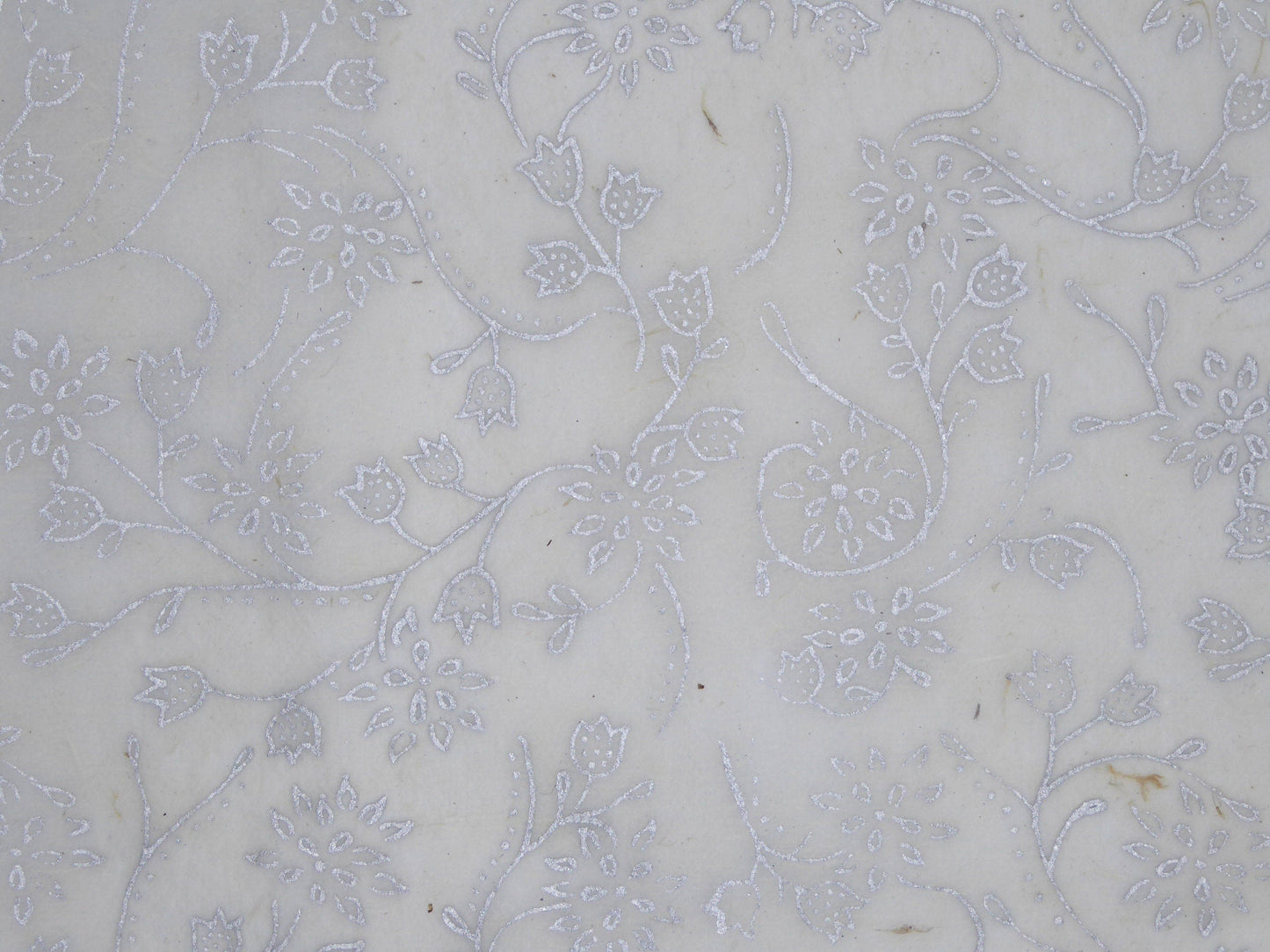 Silver Floral print on Hemp Tissue Paper
