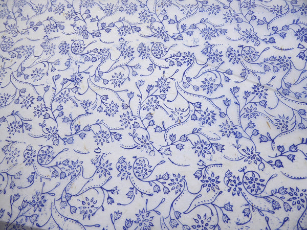 Blue Floral print on Hemp Tissue Paper