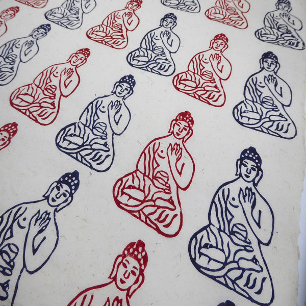 Buddha block Printed on Lokta Paper, Handmade, Tree Free & Sustainable