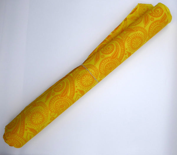 Yellow & Orange Paisley Print on Lokta Paper, Tree Free & Sustainable