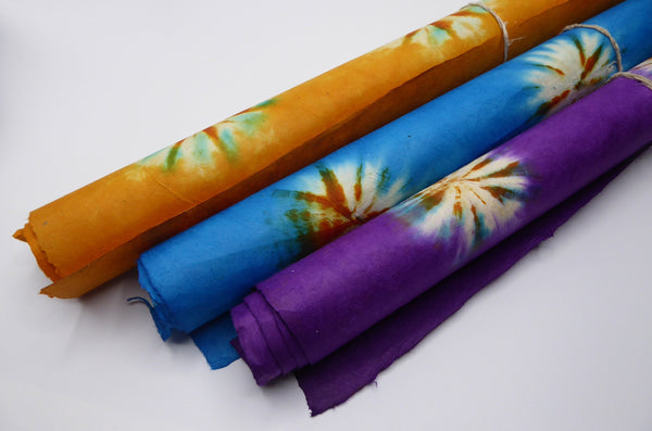 Tie-Dye Handmade Lokta Paper.  80GSM