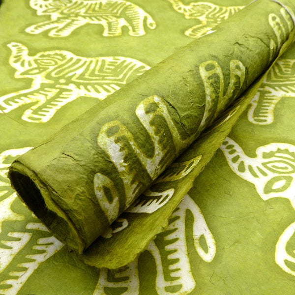 Elephant Batik Lokta Paper; Handmade in the Himalayas, Tree Free & Sustainable