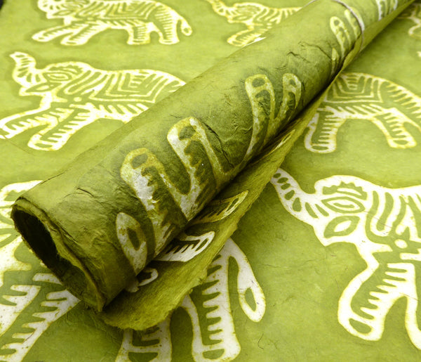 Elephant Batik Lokta Paper; Handmade in the Himalayas, Tree Free & Sustainable