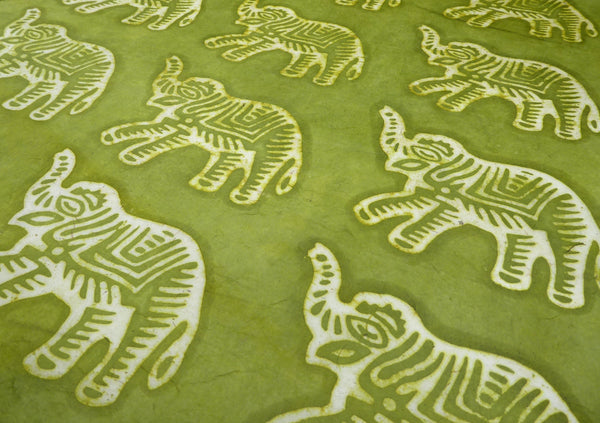 Elephant Batik Lokta Paper; Handmade in the Himalayas, Tree Free & Sustainable